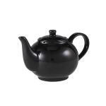 Genware Porcelain Black Teapot 45cl/ 15.75oz - Pack of 6