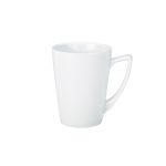 Genware Porcelain Angled Handled Mug 35cl/ 12.25oz - Pack of 6
