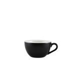 Genware Porcelain Matt Black Bowl Shaped Cup 17.5cl/ 6oz - Pack of 6