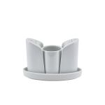 GenWare Porcelain 4 Piece Condiment Set - Pack of 6