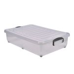Storage Box 40L W/ Clip Handles On Wheels - Pack of 4