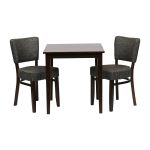 Pimlico Dining Table with 2 Oregon Chairs Set in Dark Walnut & Shetland Smoke