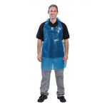 Disposable Polythene Bib Aprons 14.5 Micron Blue (Pack of 100)