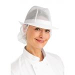 Trilby Hat with Net Snood White