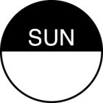 Round Day Dot Labels Sunday (Black)