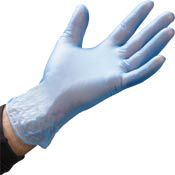 Blue Vinyl Gloves: Glove Sizes: Large