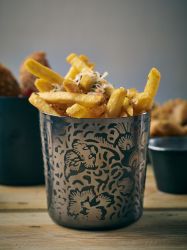 GenWare Black Floral Stainless Steel Serving Cup 8.5 x 8.5cm - Pack of 12