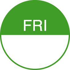 Round Day Dot Labels Friday (Green)