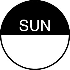 Round Day Dot Labels Sunday (Black)