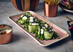 Terra Porcelain Rose Narrow Rectangular Platter 36 x 16.5cm - Pack of 3