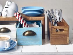 Acacia Wood 4 Compartment Cutlery Tray