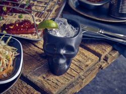 Genware Cast Iron Effect Skull Tiki Mug 40cl/ 14oz - Pack of 6