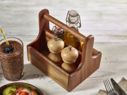 Light Wood Salt/ Pepper Grinder 13cm - Pack of 6