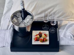 GenWare Solid Black Butlers Tray with Metal Handles 45 x 33cm