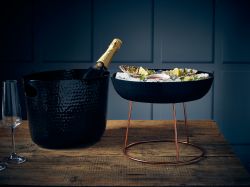 GenWare Black Aluminium Hammered Wine Bucket 30.5cm