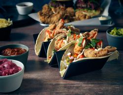 GenWare Melamine Matt Black Fast Food Stand 2 Slot - Pack of 12