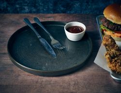 Terra Porcelain Black Presentation Plate 26cm - Pack of 6