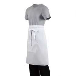 Whites Bistro Apron Polycotton White with Pocket