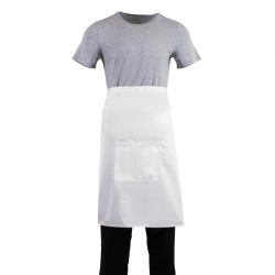 Whites Bistro Apron Polycotton White with Pocket