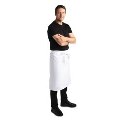 Whites Bistro Apron Polycotton White with Pocket
