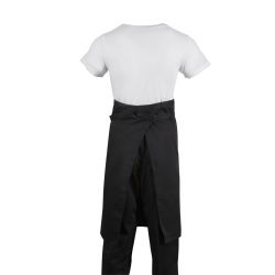 Whites Bistro Apron Polycotton Black with Pocket 1000x700mm