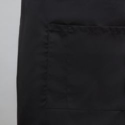 Whites Bistro Apron Polycotton Black with Pocket 1000x700mm