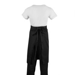 Whites Bistro Apron Polycotton Black with Pocket 1000x700mm