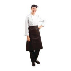 Whites Bistro Apron Polycotton Black with Pocket 1000x700mm