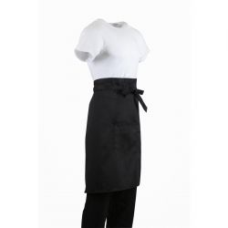 Whites Bistro Apron Polycotton Black with Pocket 1000x700mm