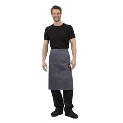 Whites Bistro Apron Polycotton Charcoal with Pocket