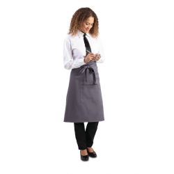 Whites Bistro Apron Polycotton Charcoal with Pocket
