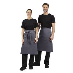 Whites Bistro Apron Polycotton Charcoal with Pocket