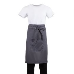 Whites Bistro Apron Polycotton Charcoal with Pocket