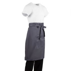 Whites Bistro Apron Polycotton Charcoal with Pocket