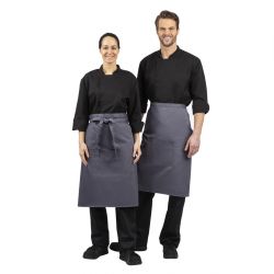 Whites Bistro Apron Polycotton Charcoal with Pocket