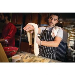 Chef Works Premium Woven Bib Apron Black and White Stripe