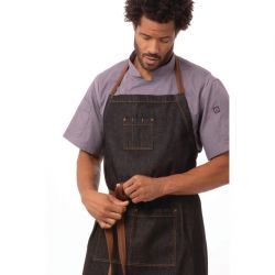 Chef Works Urban Memphis Wide Bib Apron Black