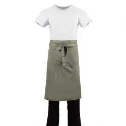 Whites Bistro Apron Polycotton Olive with Pocket