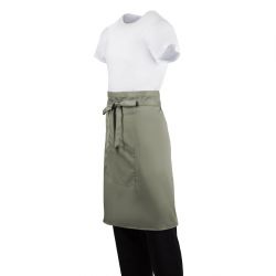 Whites Bistro Apron Polycotton Olive with Pocket