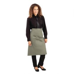Whites Bistro Apron Polycotton Olive with Pocket