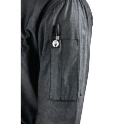 Chef Works Urban Detroit Long Sleeve Denim Shirt Black