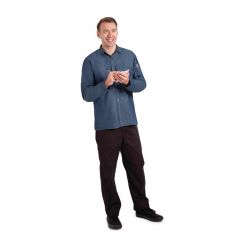 Chef Works Urban Detroit Long Sleeve Denim Shirt Blue