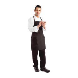 Chef Works Two Patch Pocket Bib Apron Black