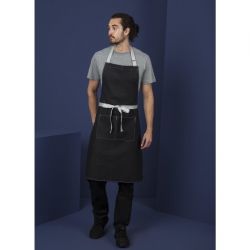 Southside Bib Apron Denim Black with Grey Ties