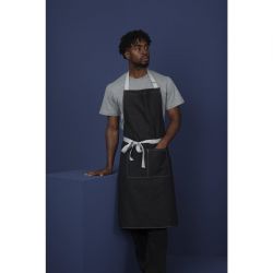 Southside Bib Apron Denim Black with Grey Ties