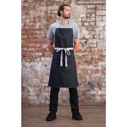 Southside Bib Apron Denim Black with Grey Ties
