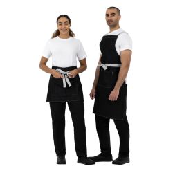 Southside Waist Apron Denim Black with Grey Ties