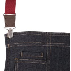 Chef Works Urban Berkeley Denim Brace Bib Apron Dark Indigo