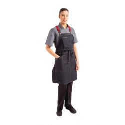 Chef Works Urban Berkeley Denim Brace Bib Apron Dark Indigo