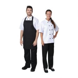 Nisbets Essentials Bib Apron Polycotton Black (2 pack)